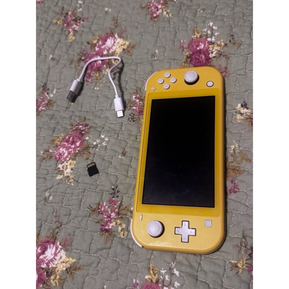 Nintendo Switch Lite Yellow Console + 64GB SanDisk microSD + Charging Cable